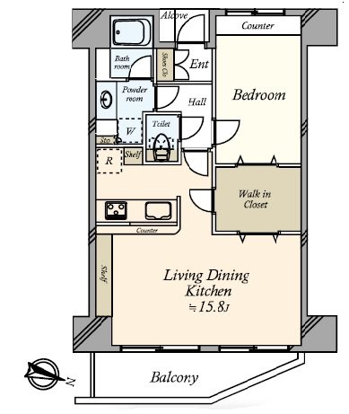ヴィンテージ中目黒 1004号室 間取り
