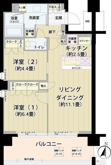 ガーデニエール砧レジデンス 425号室 間取り