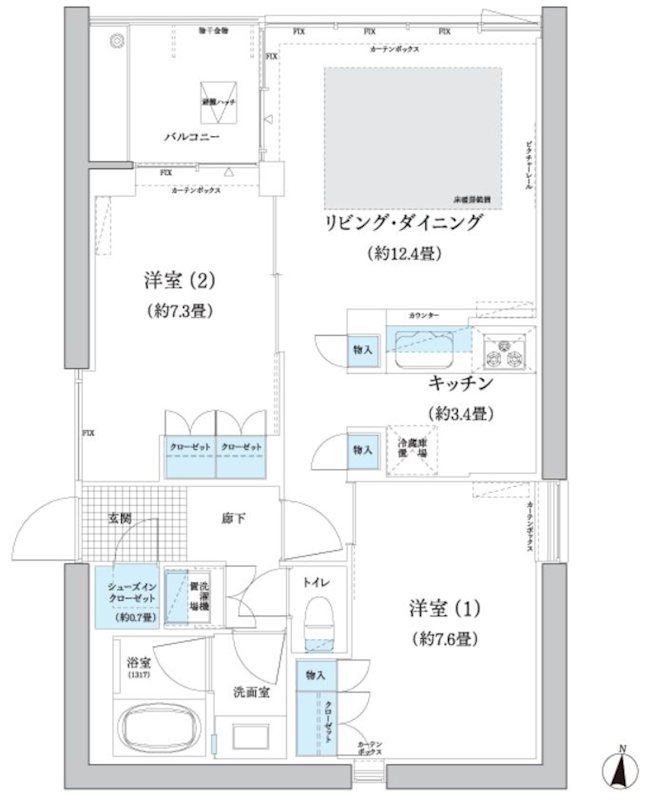 ガーデニエール砧ＷＥＳＴ 321号室 間取り