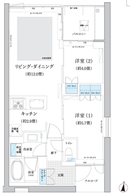 ガーデニエール砧ＷＥＳＴ 720号室 間取り