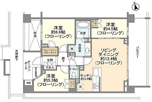 プラウド経堂コートテラス 210号室 間取り