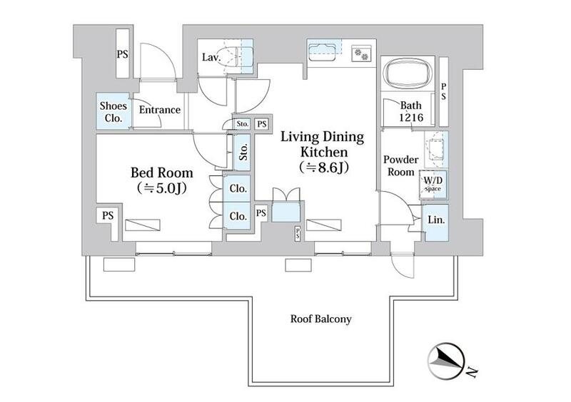 パークアクシス千歳船橋 507号室 間取り