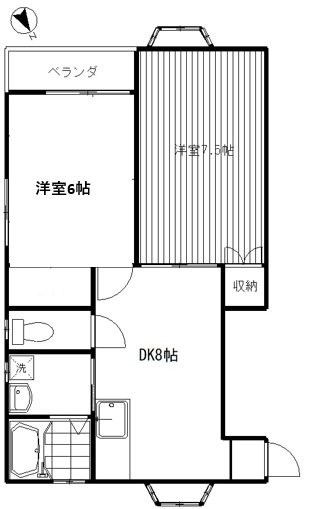 第八太陽ハイツ 202号室 間取り