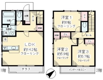 コモレビ成城 I-2号室 間取り