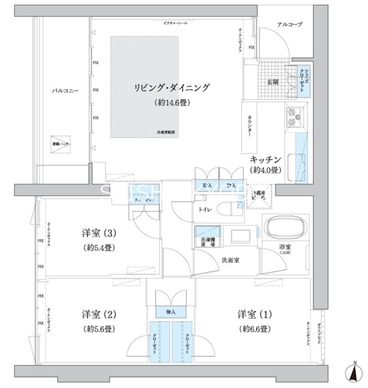 ガーデニエール砧ＷＥＳＴ 327号室 間取り