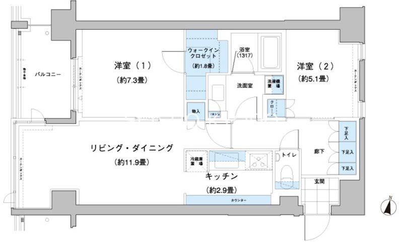 ガーデニエール砧レジデンス 418号室 間取り