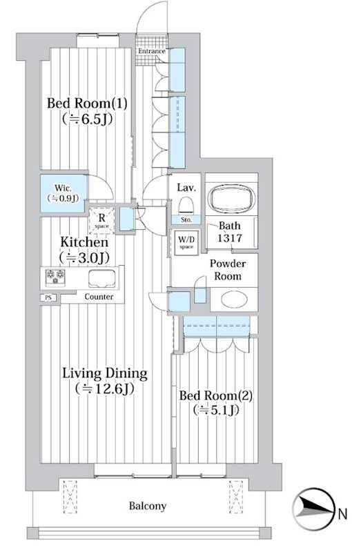 アビティグランデ砧 3214号室 間取り