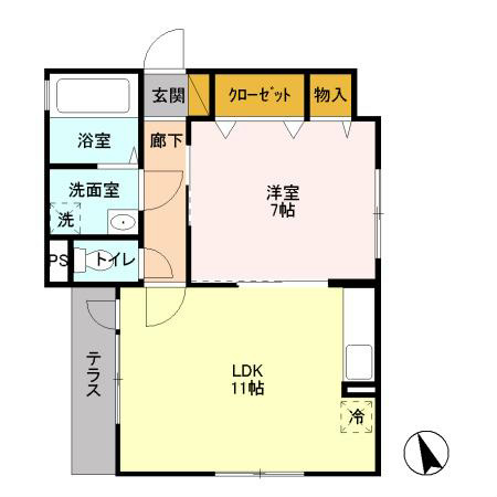 フラッグス経堂 202号室 間取り