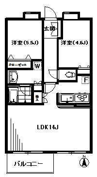 プレファシオ桜丘 402号室 間取り