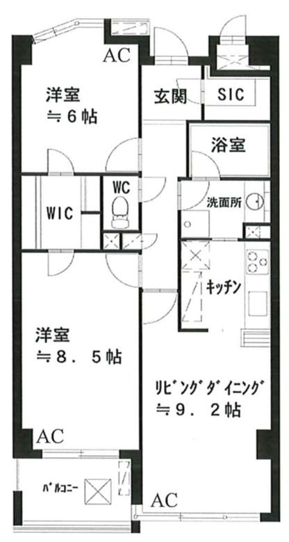 クールセリシエ 204号室 間取り