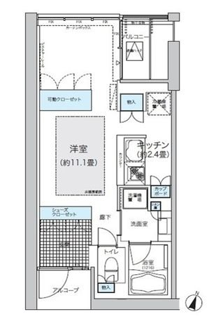 ガーデニエール砧ウエスト 434号室 間取り