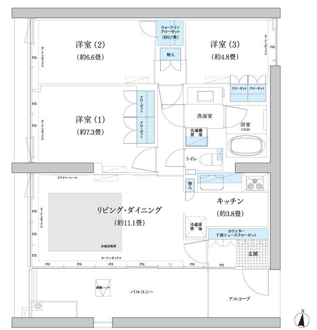 ガーデニエール砧ＷＥＳＴ 426号室 間取り