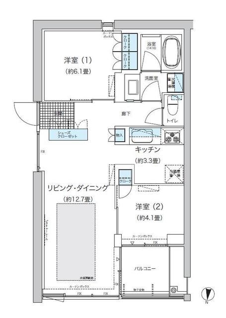 ガーデニエール砧ＷＥＳＴ 312号室 間取り