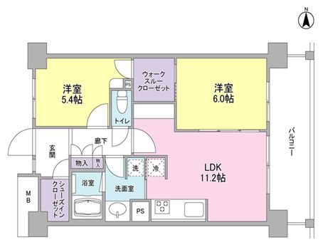 アンビエンテ経堂 613号室 間取り