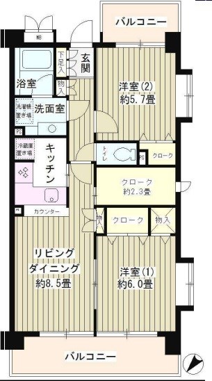 トルチュ・ヴァレ経堂 間取り図