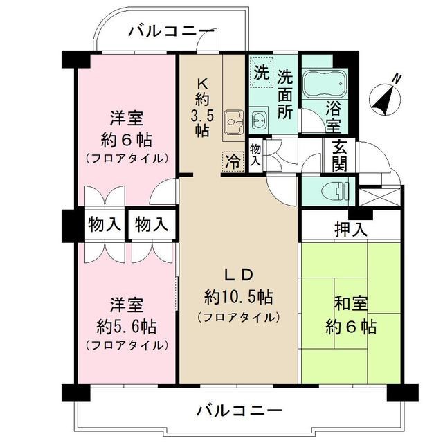 シティハイツ砧 202号室 間取り