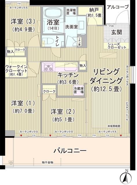 ガーデニエール砧ＷＥＳＴ 808号室 間取り