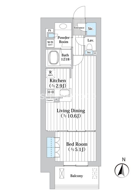 アビティグランデ砧 2401号室 間取り