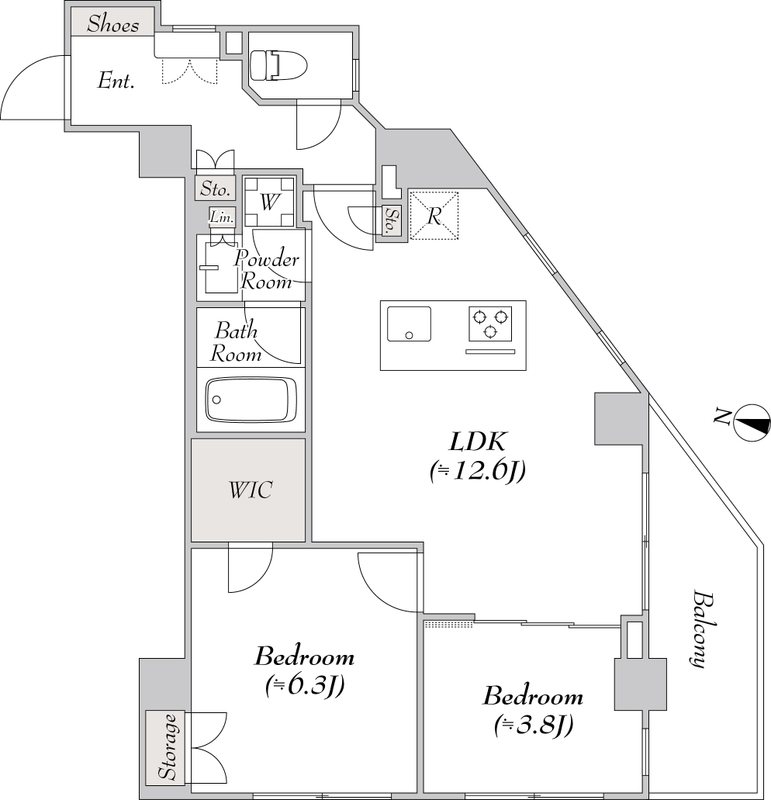 ルミーク千歳船橋 302号室 間取り
