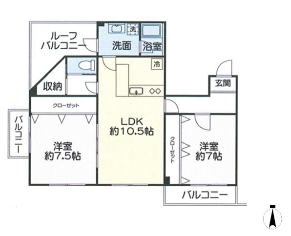 松原屋第三ビル 301号室 間取り