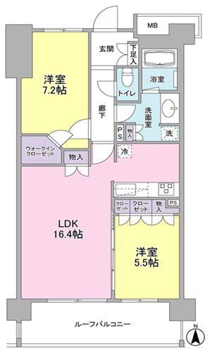 アンビエンテ経堂 407号室 間取り