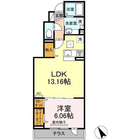 アンジュール代田 102号室 間取り