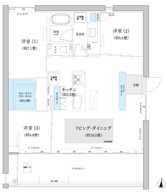 ガーデニエール砧ＷＥＳＴ 806号室 間取り