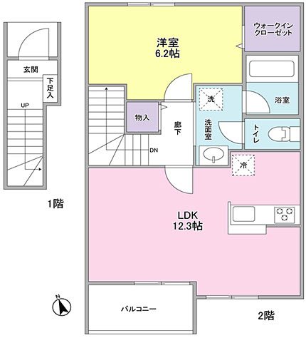 コルティーレ経堂 205号室 間取り