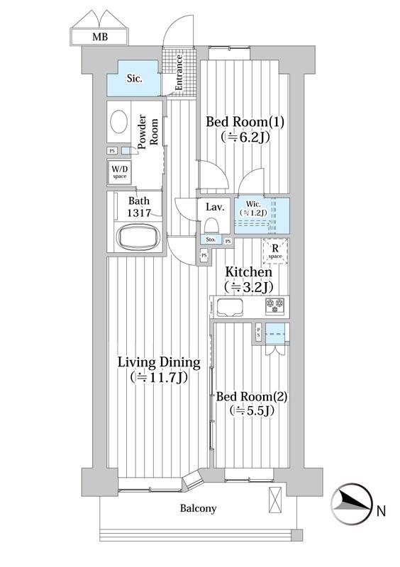 アビティグランデ砧 3113号室 間取り