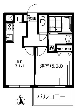 プレファシオ桜丘 104号室 間取り