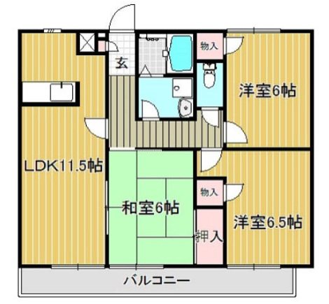 アサヒ・グリーンハイツ 302号室 間取り