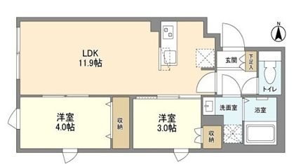 ウェルスクエア笹塚Ⅱ 202号室 間取り