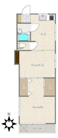 コーポサンライズ 201号室 間取り