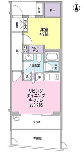 ナチュラーレ代沢 104号室 間取り