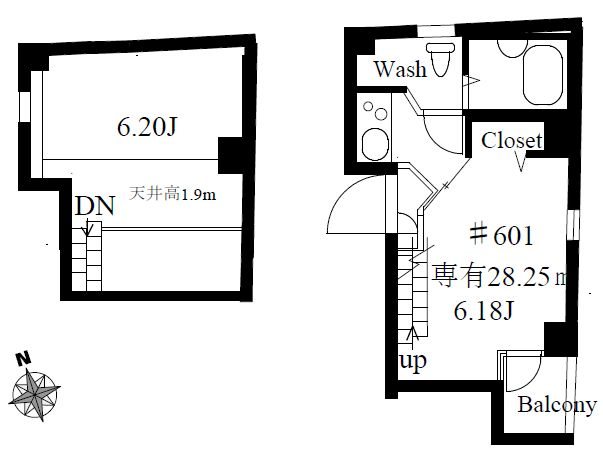 SOUTH COURT サウスコート 601号室 間取り