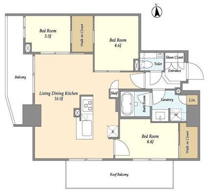 オーキッドレジデンス渋谷富ヶ谷 1205号室 間取り