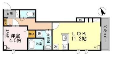 ドミール北沢 101号室 間取り