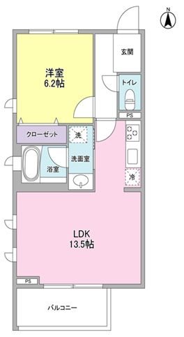 セレッソ　ガーデン 201号室 間取り