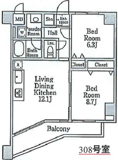 シャトレセリシエ 308号室 間取り