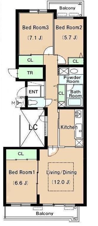 リュゼ経堂 103号室 間取り