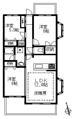 カルム参番館 204号室 間取り