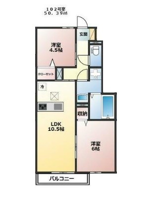 桜丘4丁目TK 102号室 間取り