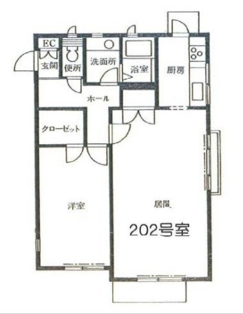 関山マンション 202号室 間取り