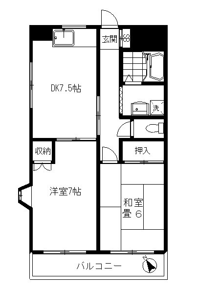 サングレース千歳台 301号室 間取り