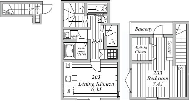 プラスアーバン千歳船橋 201号室 間取り