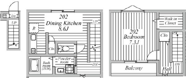 プラスアーバン千歳船橋 202号室 間取り