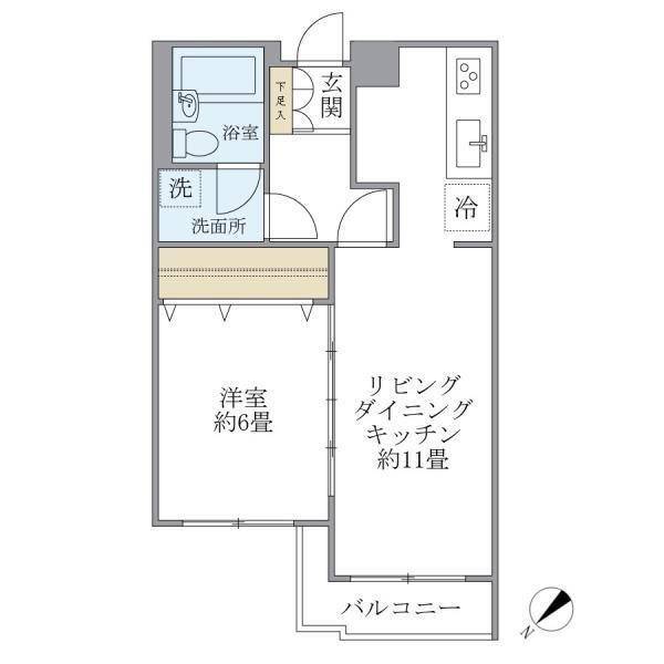 レジデンスエルム 202号室 間取り