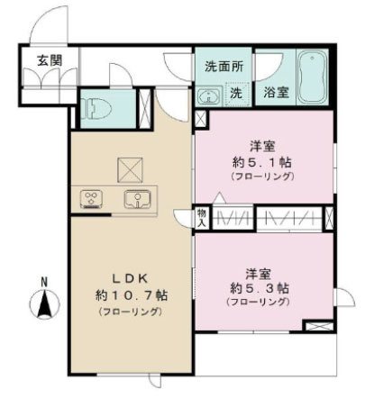 ヴィラコート　アルフラット 103号室 間取り