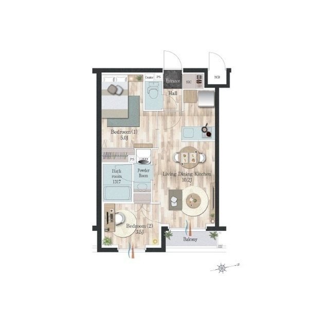 デュオフラッツ千歳船橋 109号室 間取り