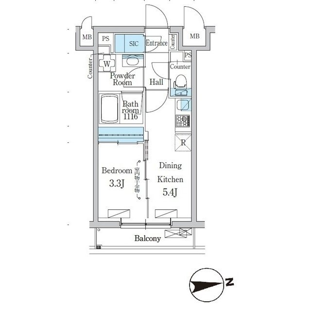 デュオフラッツ千歳船橋 206号室 間取り